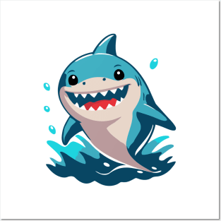 Little Funny Shark Posters and Art